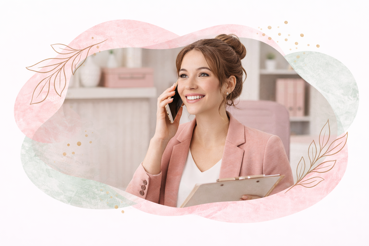 Branded booking experience shown on a phone